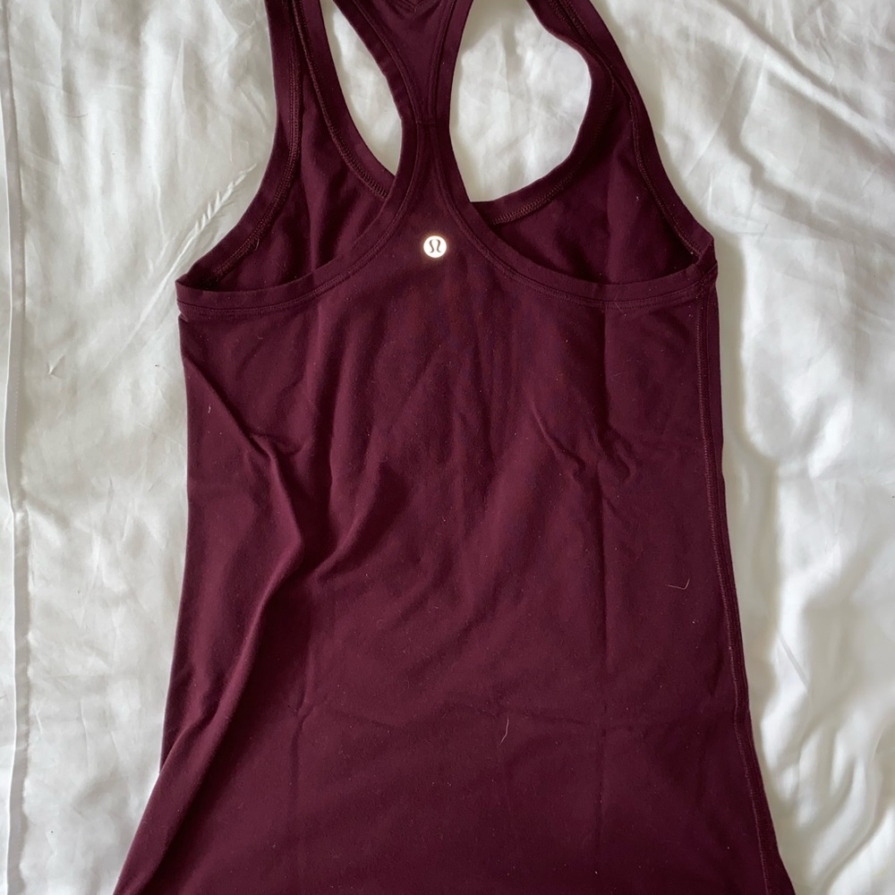 cool lulu racer back tank maroon